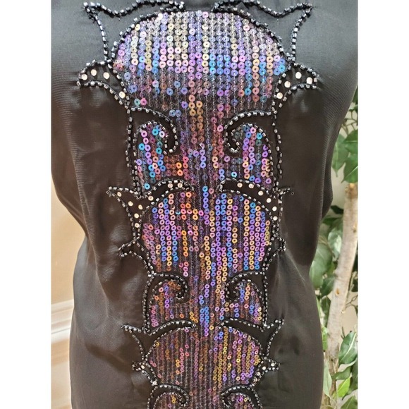 Maurices Women's Black 100% Polyester Round Neck Sleeveless Top Blouse Size 1 - Picture 3 of 12